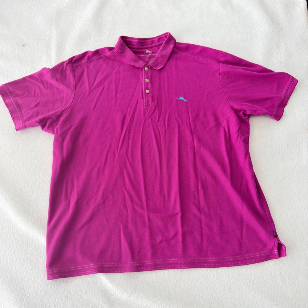 Tommy Bahama Mens 3XL Magenta Purple Supima Cotton Blend Emfielder Polo Shirt
